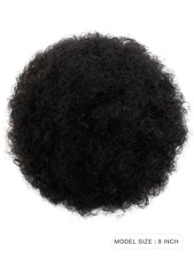 Afro Short Curly Synthetic Hair Bun - Black - View 2