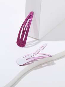 12 件纯色闪光亮片发夹刘海夹，适合女孩 - 彩色 - 查看 3