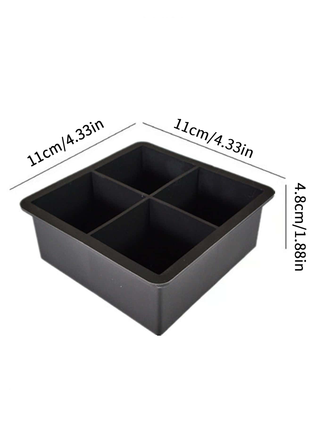 1入組矽膠冰塊模具 - 黑色 - 查看 11