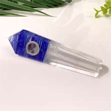 Máy Tính Ngẫu Nhiên Chất Liệu Tự Nhiên Nguyên Đá Pha Lê Đánh Bóng Hút Thuốc Xô 6 Cạnh Và Điểm Đơn Ống Hút Hộp Quà Tặng - pha lê pha trộn ống - Xem 5