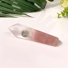 Máy Tính Ngẫu Nhiên Chất Liệu Tự Nhiên Nguyên Đá Pha Lê Đánh Bóng Hút Thuốc Xô 6 Cạnh Và Điểm Đơn Ống Hút Hộp Quà Tặng - pha lê pha trộn ống - Xem 7