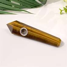 Máy Tính Ngẫu Nhiên Chất Liệu Tự Nhiên Nguyên Đá Pha Lê Đánh Bóng Hút Thuốc Xô 6 Cạnh Và Điểm Đơn Ống Hút Hộp Quà Tặng - pha lê pha trộn ống - Xem 8