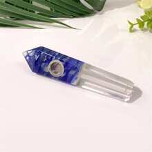 Máy Tính Ngẫu Nhiên Chất Liệu Tự Nhiên Nguyên Đá Pha Lê Đánh Bóng Hút Thuốc Xô 6 Cạnh Và Điểm Đơn Ống Hút Hộp Quà Tặng - pha lê pha trộn ống - Xem 9