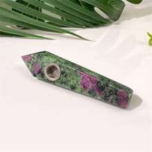 Máy Tính Ngẫu Nhiên Chất Liệu Tự Nhiên Nguyên Đá Pha Lê Đánh Bóng Hút Thuốc Xô 6 Cạnh Và Điểm Đơn Ống Hút Hộp Quà Tặng - pha lê pha trộn ống - Xem 10