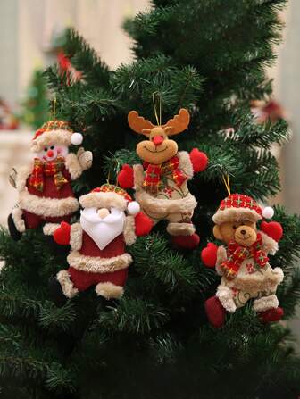 4入組裝飾品適用於聖誕樹多種適用於聖誕樹懸掛裝飾