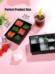 1 pieza Molde de cubo de hielo de silicona - Negro - Ver 2