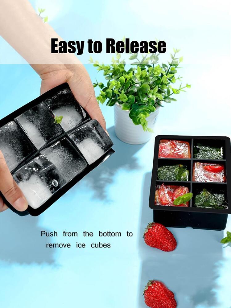 1入組矽膠冰塊模具 - 黑色 - 查看 3