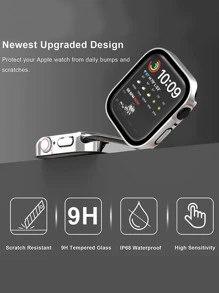 銀電鍍防水二合一殼套&屏幕膜適用於Apple Watch8 - 彩色 - 查看 3