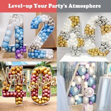 Số lều 3Ft/36Inch/91.5cm cho bóng bay, Khung số khảm bóng bay, Lều số 1, Khung hộp bóng bay khảm số 1-9 bằng bìa cứng xốp cho tiệc sinh nhật, tiệc tắm, tiệc cưới, Giáng sinh - trắng - Xem 9