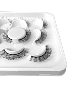 False Eyelashes,5Pairs 17Mm Extra Long False Eyelashes 17Mm Dd Curved Eyelashes Natural Russian Curl Eyelashes Fake Eyelashes False Eyelashes Strip - Brown - View 2