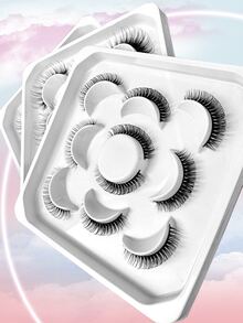 False Eyelashes,5Pairs 17Mm Extra Long False Eyelashes 17Mm Dd Curved Eyelashes Natural Russian Curl Eyelashes Fake Eyelashes False Eyelashes Strip - Brown - View 3