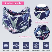 4pcs Women Hair Band Fashion Boho Wide Elastic Headband With Button For Yoga Sports - 酒紅色 - 查看 2