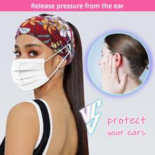 4pcs Women Hair Band Fashion Boho Wide Elastic Headband With Button For Yoga Sports - 酒紅色 - 查看 4