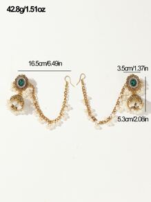 1 对夸张波西米亚古典风格镂空灯笼水滴耳环，异国复古时尚派对配饰 - 金黃色 - 查看 5
