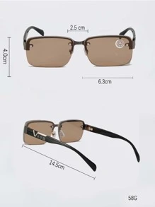 Men Square Frame Fashion Glasses - Coffee - View 2