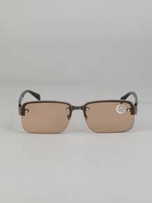 Men Square Frame Fashion Glasses - Coffee - View 3