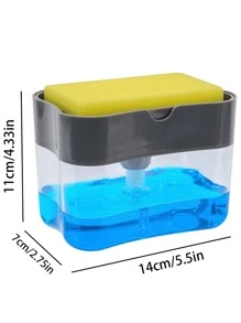 1pc Kitchen Dishwashing Soap Dispenser - Black - View 2