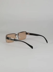 Men Square Frame Fashion Glasses - Coffee - View 4