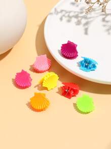 8pcs Girls Shell Design Hair Claw For Hair Decoration - Multicolor - View 2