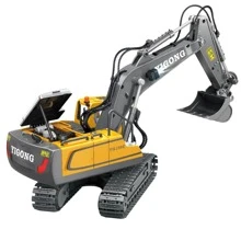 11 Channel Alloy Remote Control Excavator, 680 Degree Rotate, 2600mah Long Battery Life, Color Random, Fun Toy For Kids - Yellow - View 7