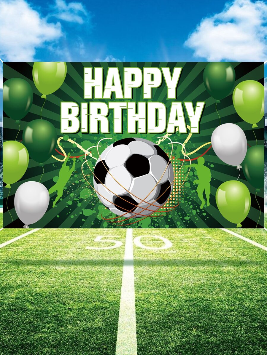 1 tấm vải nền đồ họa bóng đá & chữ cái - Nhiều màu - Xem 1