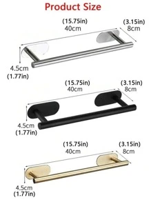 1入組不銹鋼毛巾架 - 銀色 - 查看 5