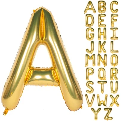 40 Inch Golden Letter Balloon, Used For Birthday Party Decoration, Large A-Z Letter Balloon, Suitable For Shower, Wedding Anniversary Celebration, New Year Party Supplies For Graduating Grade.Valentines Day