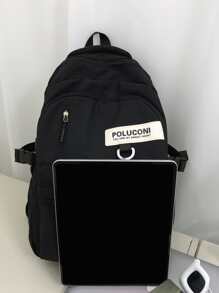 Classic Basic Backpack Suitable For School Bag, Travel Backpack With Bag Charm - Black - View 6