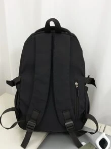 Classic Basic Backpack Suitable For School Bag, Travel Backpack With Bag Charm - Black - View 7