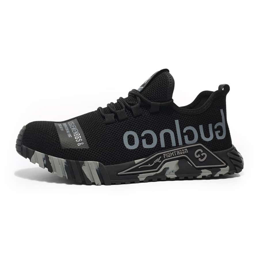 Fashionable Breathable Anti-Smashing And Anti-Stab Work Shoes (Random Letter On Tongue) - Grey - View 2
