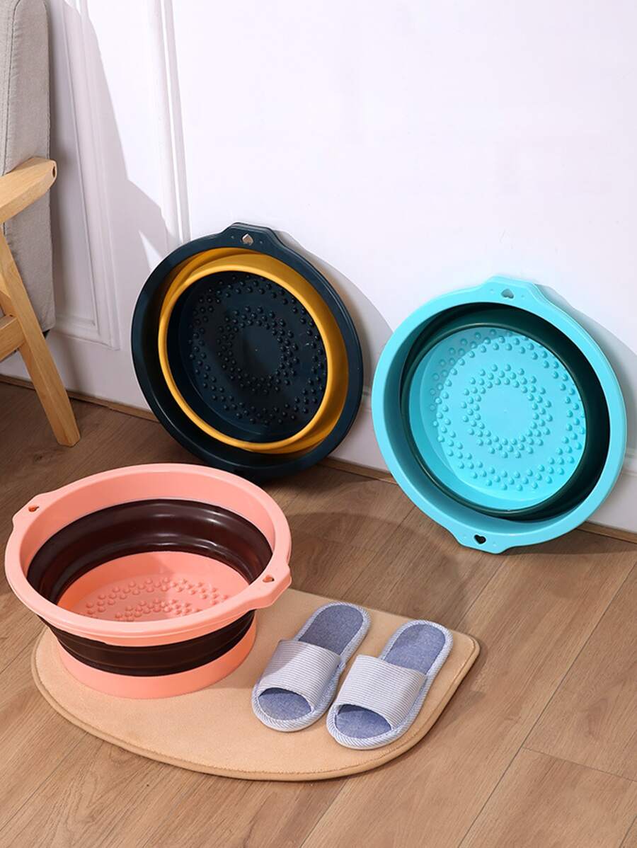 1入組創意可折疊腳沐浴桶,實際和方便適用於收納 - 藍色 - 查看 1