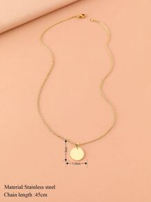 Aomogo Stainless Steel Necklace Round Circle Pendant For Women Elegant Clavicle Rose Gol DNecklace Wedding Jewelry Wholesale - Gold - View 6
