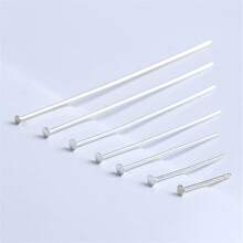 200入組/包16-50毫米平頭別針頭針適用於DIY珠寶製作用品發現 - 銀色 - 查看 2