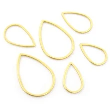 20pcs Closed Frame Drop Rings Charms Pendant for DIY Jewelry Making Accessories - Gold - View 1