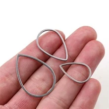 20pcs Closed Frame Drop Rings Charms Pendant for DIY Jewelry Making Accessories - Gold - View 2