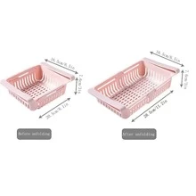 1pc Refrigerator Hanging Storage Basket - Apricot - View 6