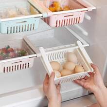 1pc Refrigerator Hanging Storage Basket - Apricot - View 3