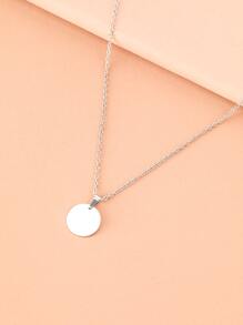 Aomogo Stainless Steel Necklace Round Circle Pendant For Women Elegant Clavicle Rose Gol DNecklace Wedding Jewelry Wholesale - Silver - View 4