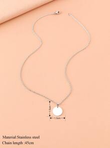 Aomogo Stainless Steel Necklace Round Circle Pendant For Women Elegant Clavicle Rose Gol DNecklace Wedding Jewelry Wholesale - Silver - View 6
