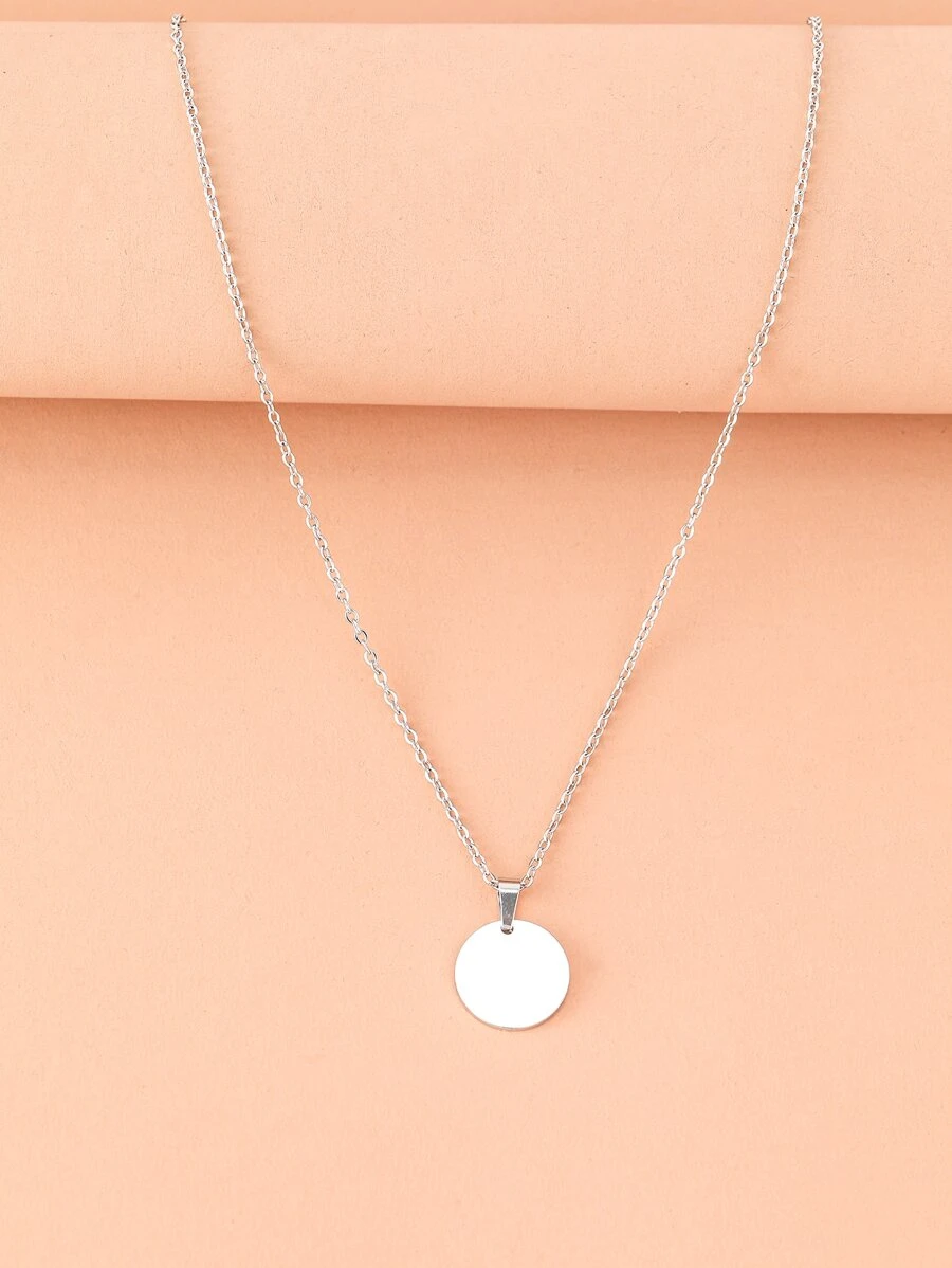 Aomogo Stainless Steel Necklace Round Circle Pendant For Women Elegant Clavicle Rose Gol DNecklace Wedding Jewelry Wholesale