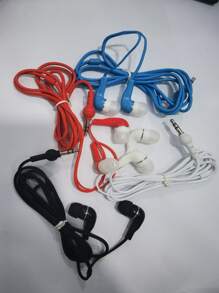 kit 3Fone de ouvido colorido para LG Htc, Compatível com Samsung, Headset com fio e com microfone SACO de plástico fone - Multicolorido - Visão 1