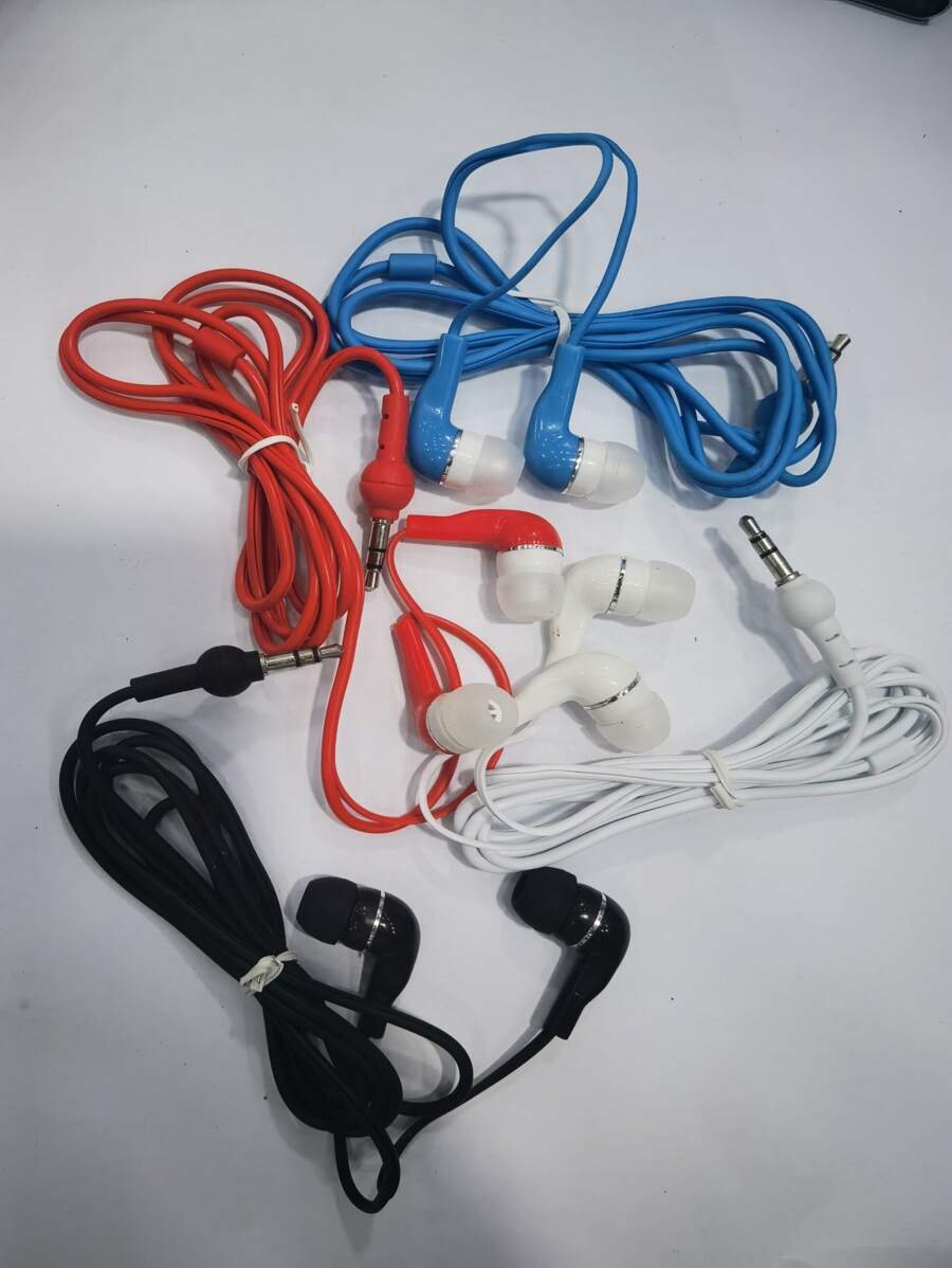 kit 3Fone de ouvido colorido para LG Htc, Compatível com Samsung, Headset com fio e com microfone SACO de plástico fone - Multicolorido - Visão 1