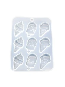 1 pieza dulce estilo suave en forma de helado Molde de silicona para Colgante de joya DIY Decoración
