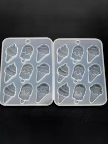 1 pieza dulce estilo suave en forma de helado Molde de silicona para Colgante de joya DIY Decoración