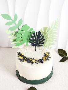 7入組樹葉裝飾蛋糕裝飾 - 彩色 - 查看 3