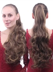 Estensione dei capelli lungo onde larghe Coda di cavallo sintetico - Color pianoforte - Visualizzare 1