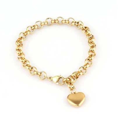 Women's Stainless Steel Heart-Shaped Bracelet, Fashionable Heart Pendant Bracelet, Gift For Valentine's Day, Mother's Day