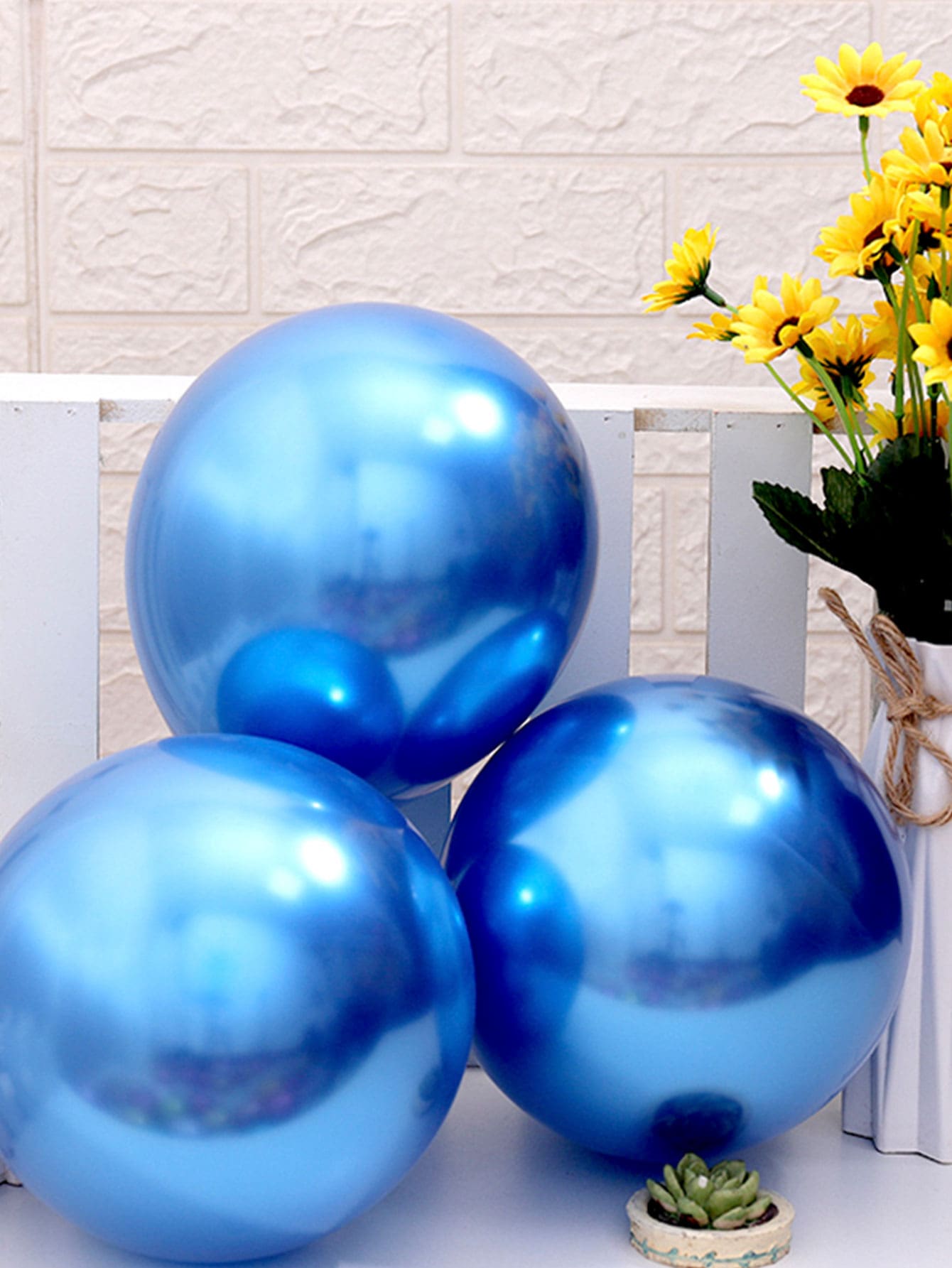 100 Piezas De Globos Metalicos Azules De 5 Pulgadas - Azul - Ver 1