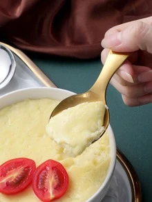 1pc Gold Stainless Steel Ice Cream Spoon, Fruit Baller Scoop - Gold - View 2
