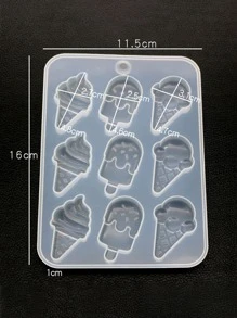 1 pieza dulce estilo suave en forma de helado Molde de silicona para Colgante de joya DIY Decoración